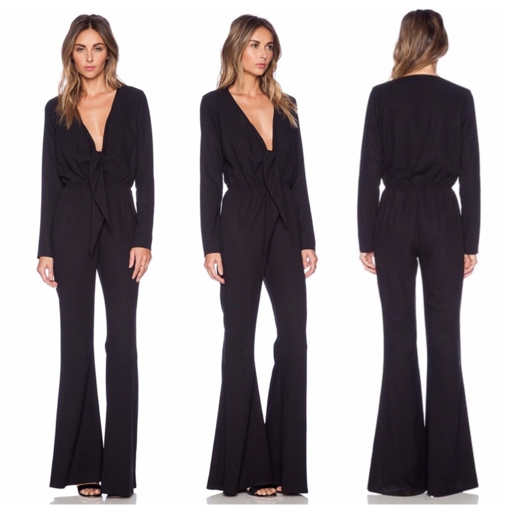 STONE COLD FOX Black Jumpsuit with Front Tie SZ 1 or S